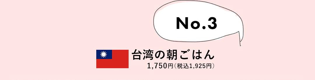 No.3 台湾の朝ごはん