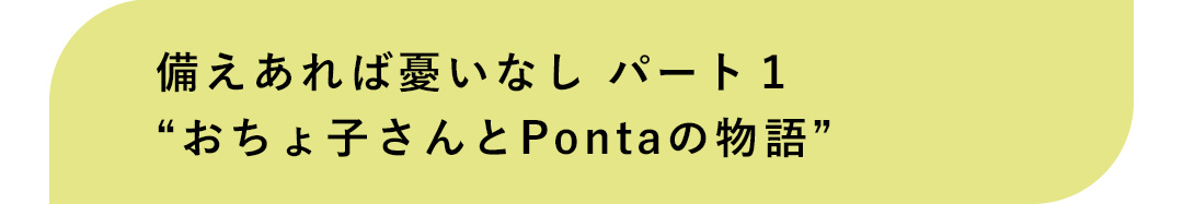 備えあれば憂いなし パート1 “おちょ子さんとPontaの物語”