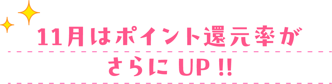 11月はポイント還元率がさらにUP!!