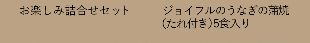 お楽しみ詰合せセット／ジョイフルのうなぎの蒲焼（たれ付き）5食入り