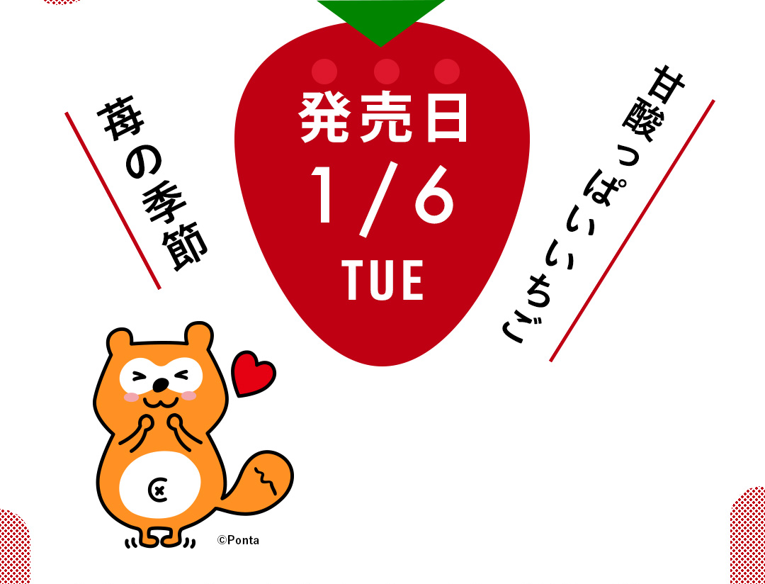 発売日 1/6 TUE 甘酸っぱいいちご 苺の季節