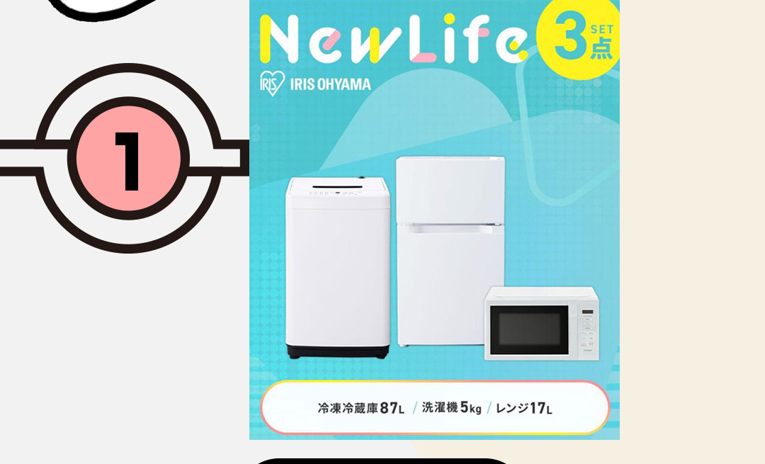 1 家電3点セット