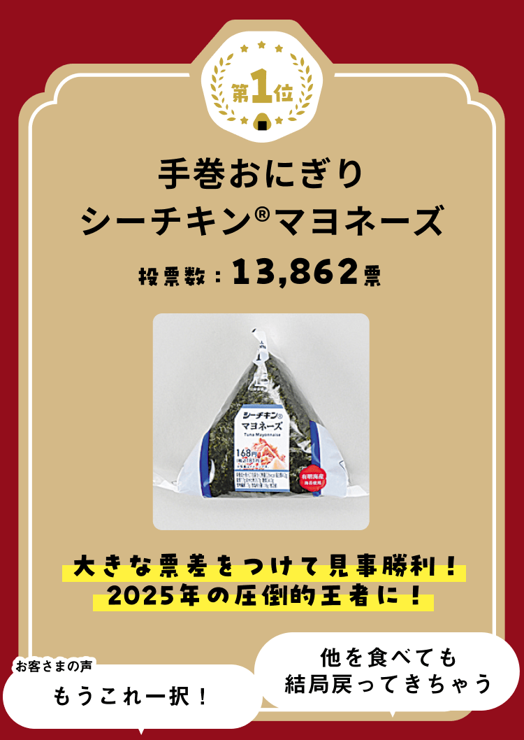 ローソン“推し”おにぎり総選挙 結果発表｜MY Pontaパス