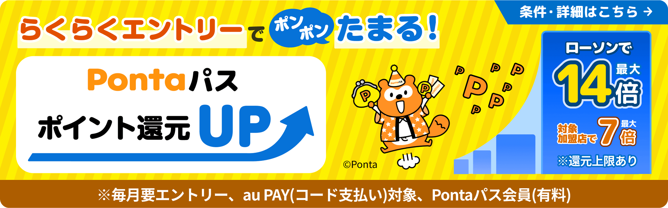 ローソンや対象加盟店でau PAY(コード支払い)するとPontaポイント還元率がUP